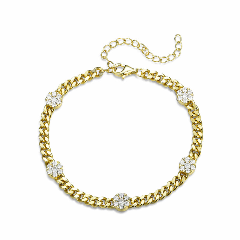 GOLD CUBAN ROUND BRACELET