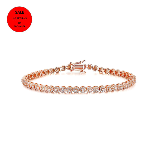 ROSE GOLD CZ FLOWER TENNIS BRACELET