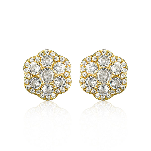 GOLD FLOWER STUD EARRINGS