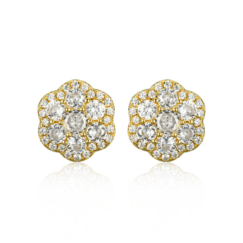 GOLD FLOWER STUD EARRINGS