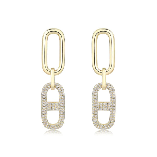 GOLD CZ HANGING EARRINGS