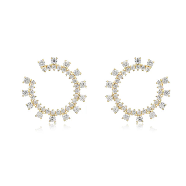 GOLD CZ J EARRINGS