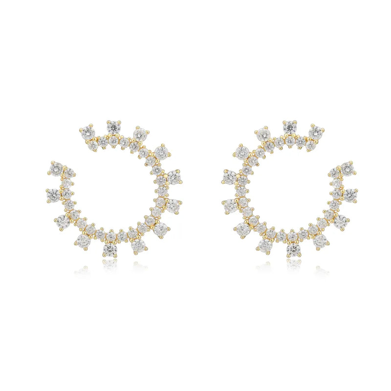 GOLD CZ J EARRINGS