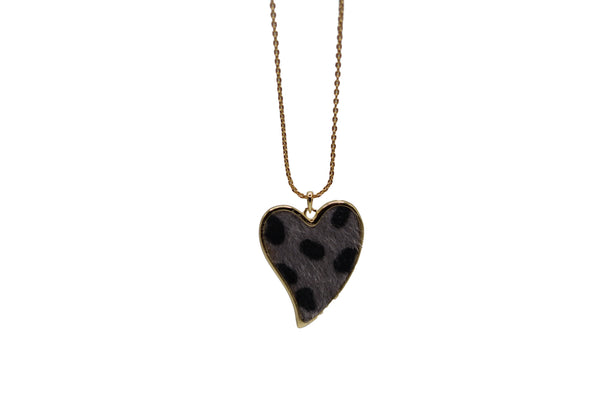 GOLD HEART FUR NECKLACE