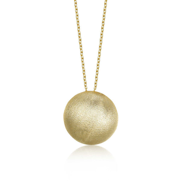 GOLD FROSTED ROUND PENDANT NECKLACE