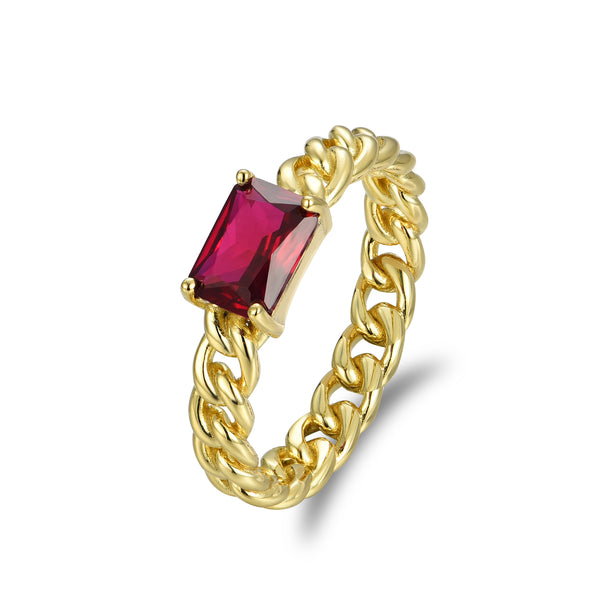 GOLD CUBAN RUBY RING