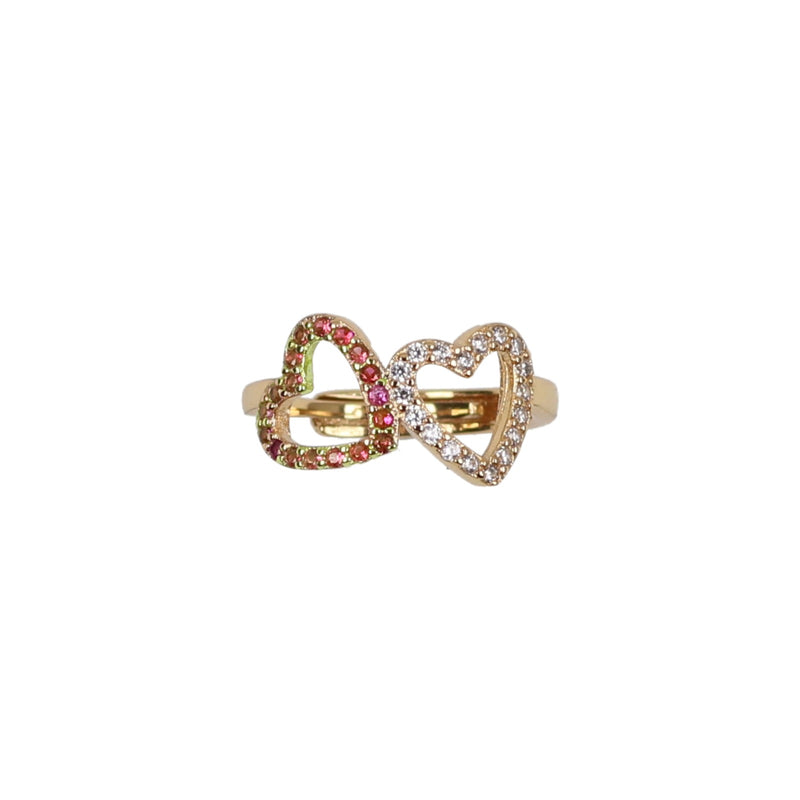 GOLD HEART REDL PEARL RING