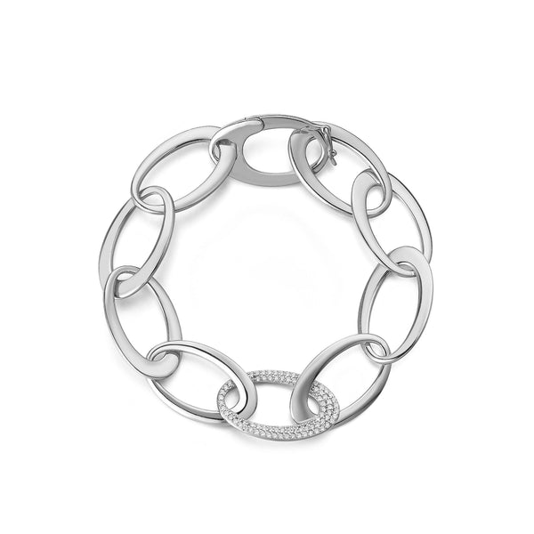 SILVER CZ CHAIN BRACELET