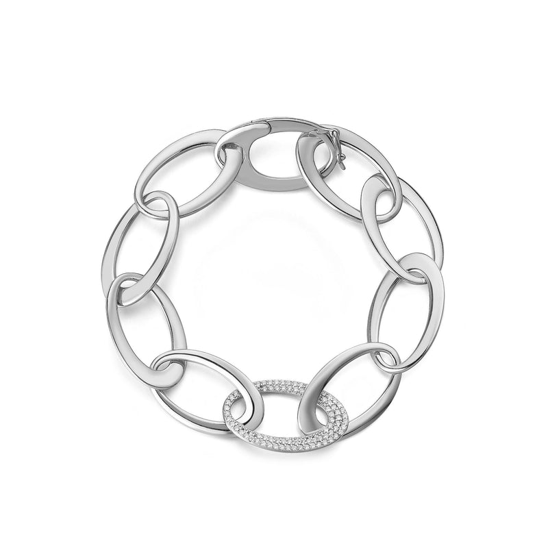 SILVER CZ CHAIN BRACELET