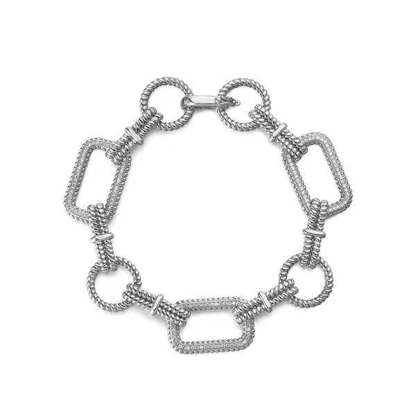 SILVER CZ RACTANGULAR BRACELET