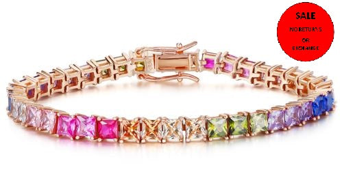 ROSE GOLD RAINBOW TENNIS BRACELET