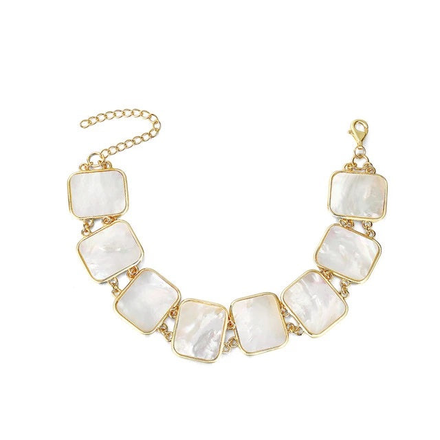 GOLD MOTHER OF PEARL BRACELET