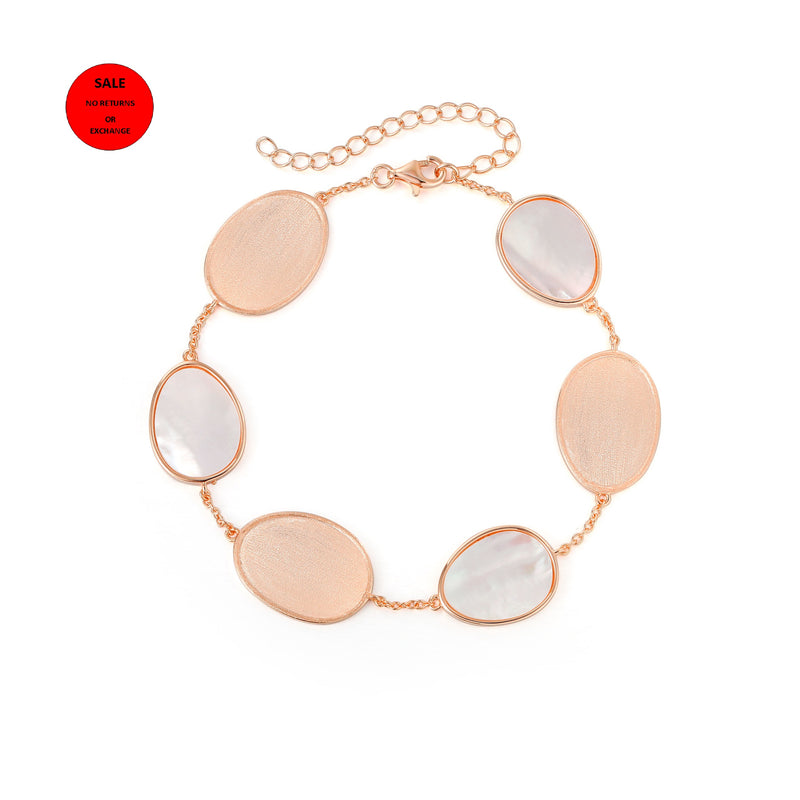 ROSE GOLD FROSTED MOTHER OF PEARL BRACELET