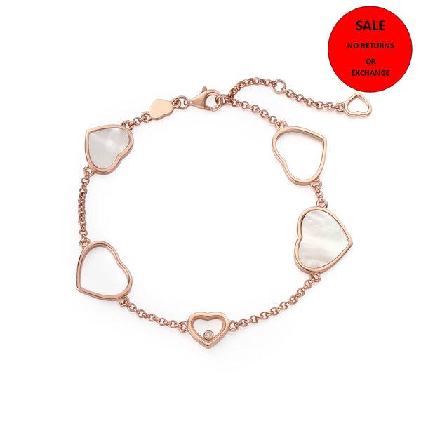 ROSE GOLD MOTHER OF PEARL HEART BRACELET