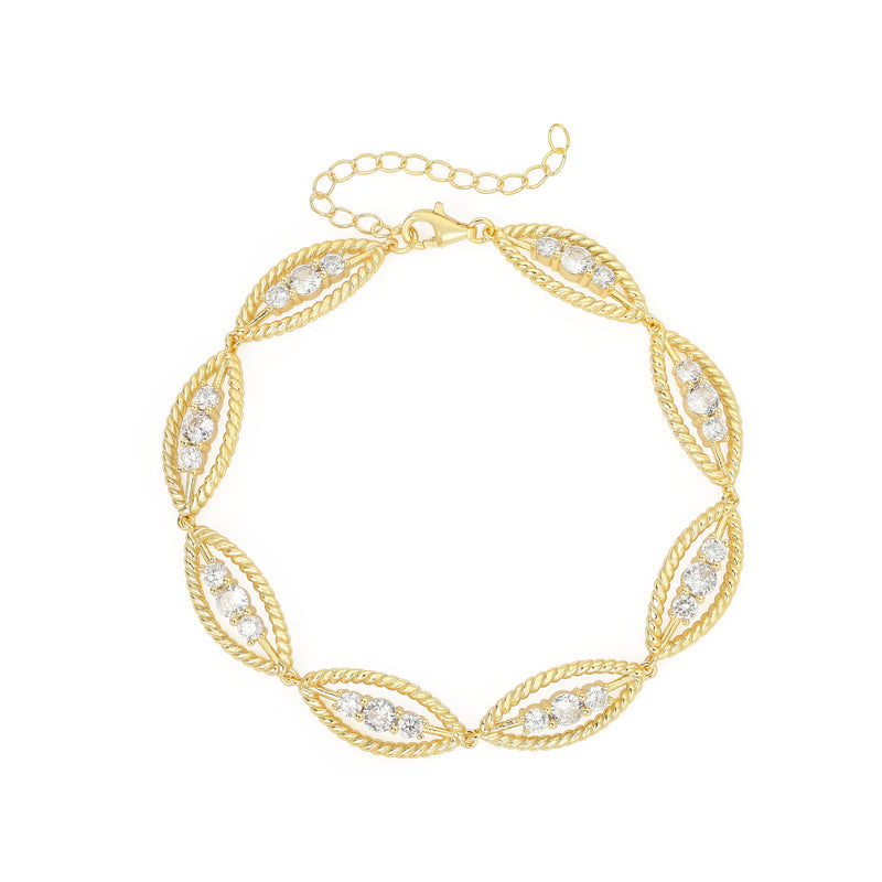 GOLD BRAIDED CZ BRACELET