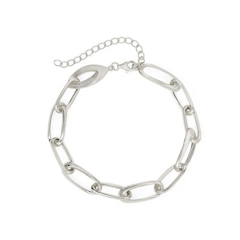 SILVER CZ CHAIN BRACELET