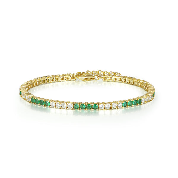 GOLD  EMERALD TENNIS BRACELET