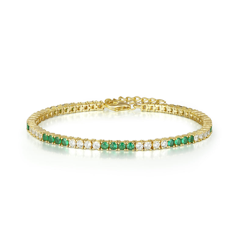 GOLD  EMERALD TENNIS BRACELET