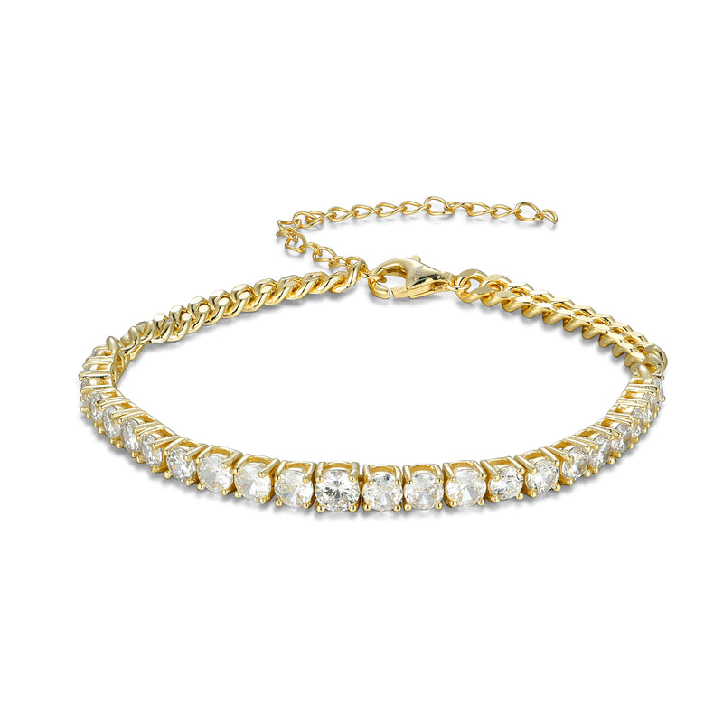 GOLD CUBEN GRADUATING TENNIS BRACELET