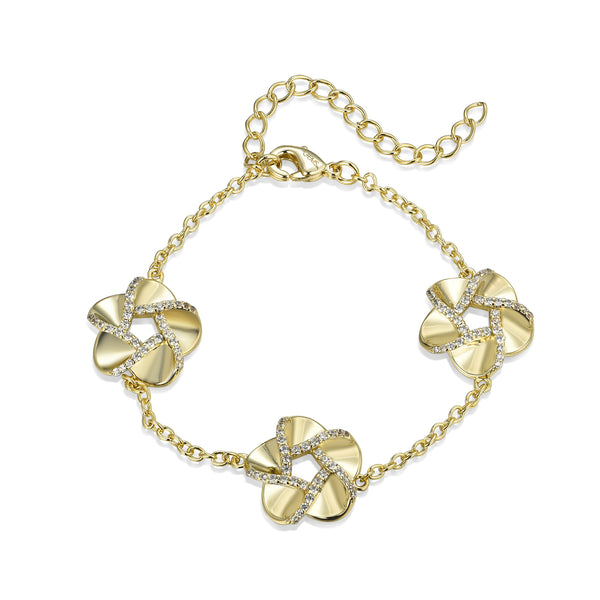 GOLD CZ FLOWER BRACELET