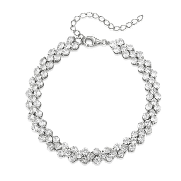 SILVER TRI TENNIS BRACELET