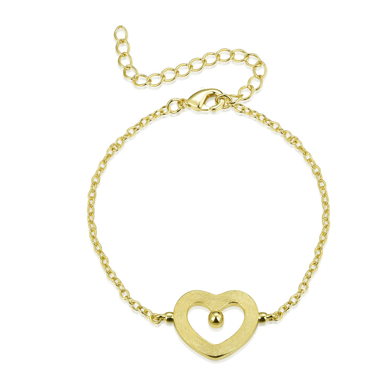 GOLD FROSTED HEART BRACELET