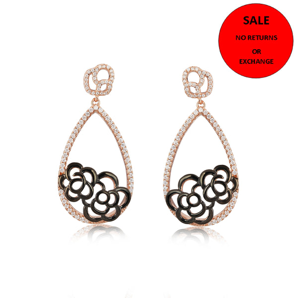 ROSE GOLD RAINDROP FLOWER EARRINGS