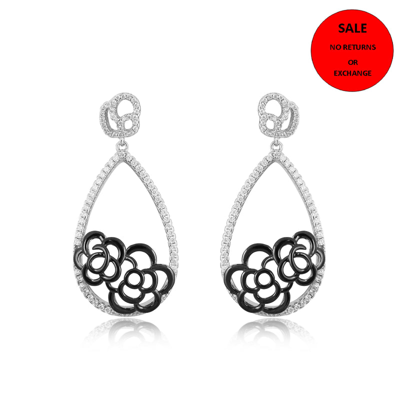 SILVER RAINDROP FLOWER EARRINGS