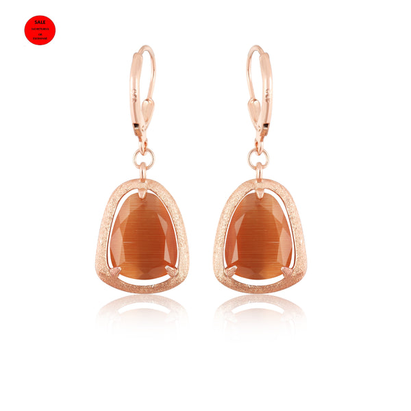 ROSE GOLD RUST DROP HANGING EARRINGS