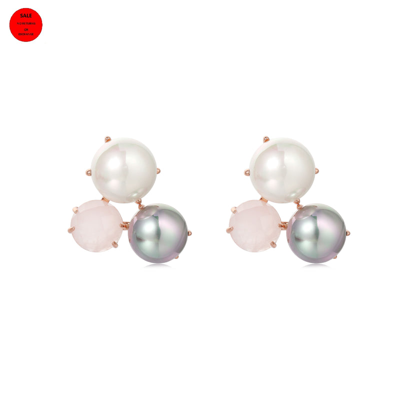 ROSE GOLD PEARL STUD EARRINGS