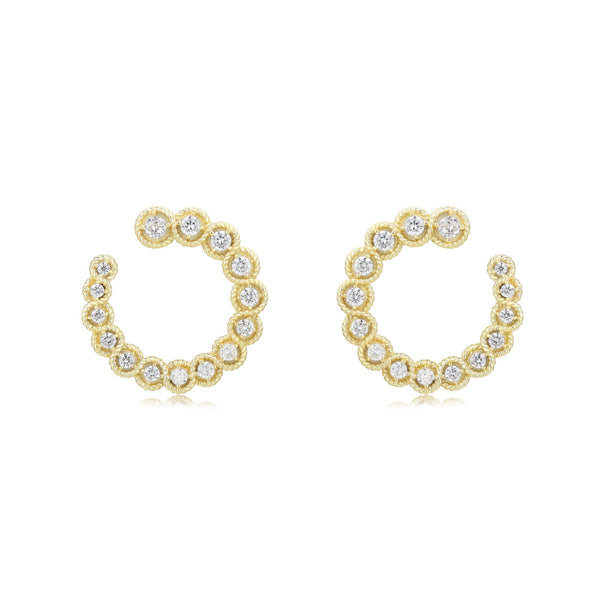 GOLD CZ BRAIDED J EARRINGS