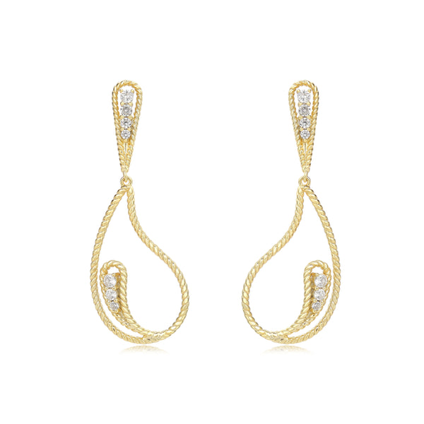 GOLD BRAIDED HANGING EARRINGS