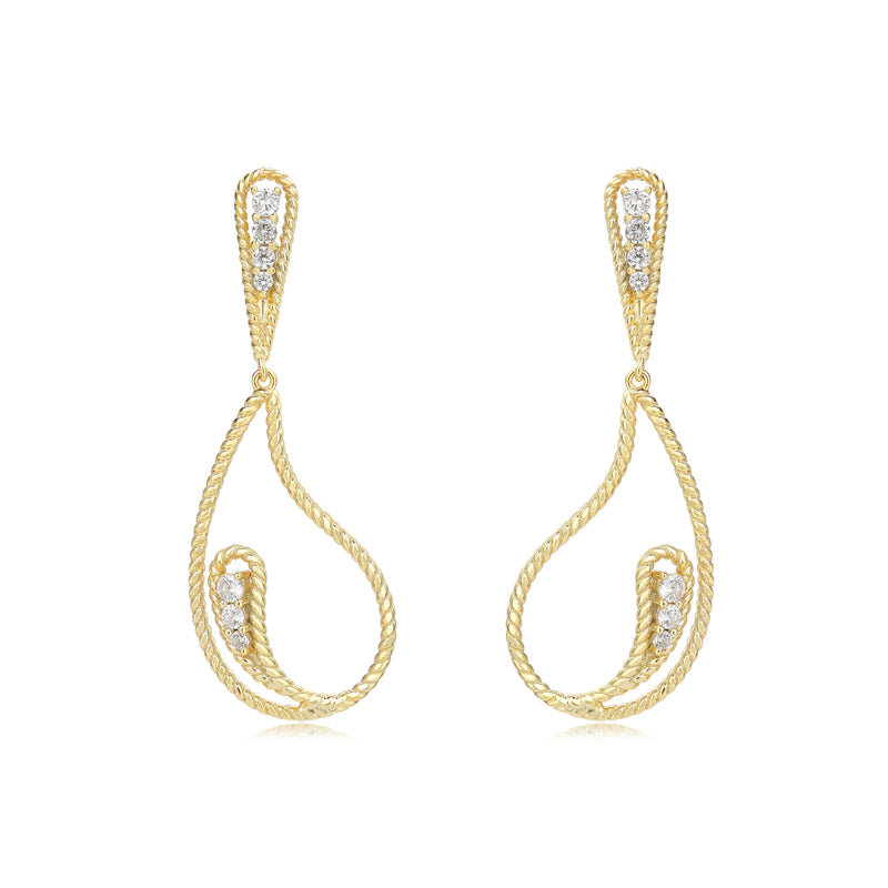 GOLD BRAIDED HANGING EARRINGS