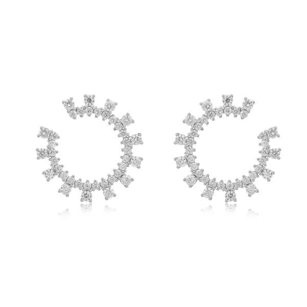 SILVER CZ J EARRINGS