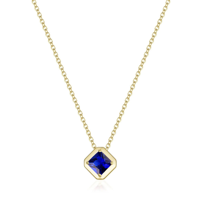 GOLD SAPPHIRE PENDANT NECKLACE