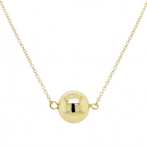 GOLD ROUND BALL PENDANT NECKLACE