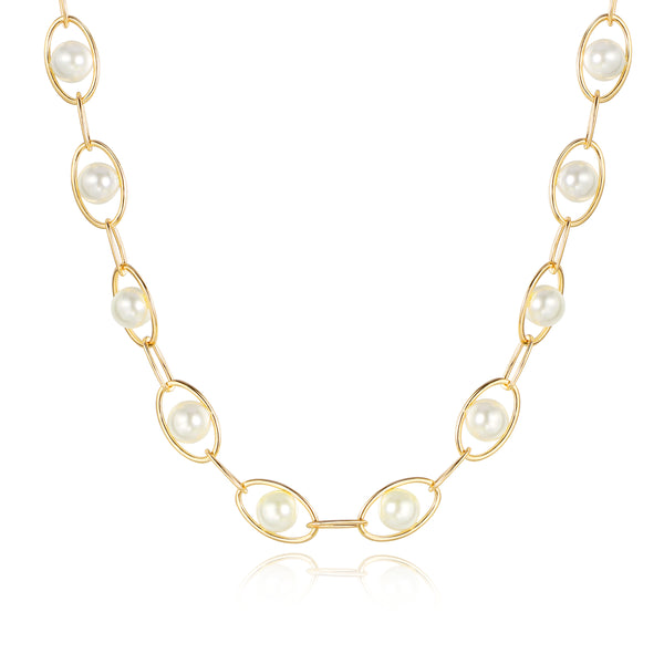 GOLD PEARL CHAIN NECKLACE