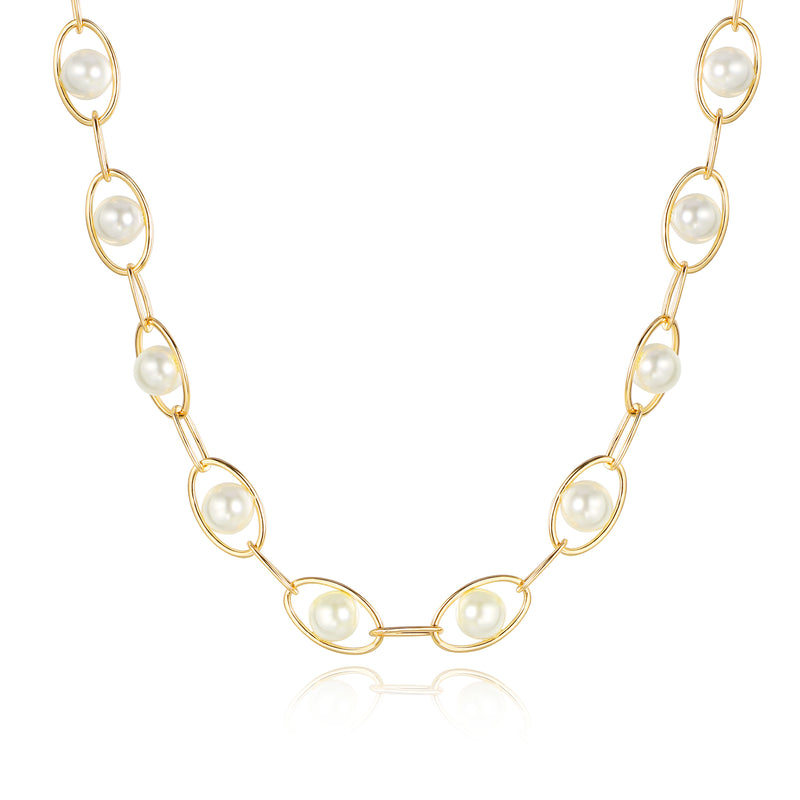 GOLD PEARL CHAIN NECKLACE