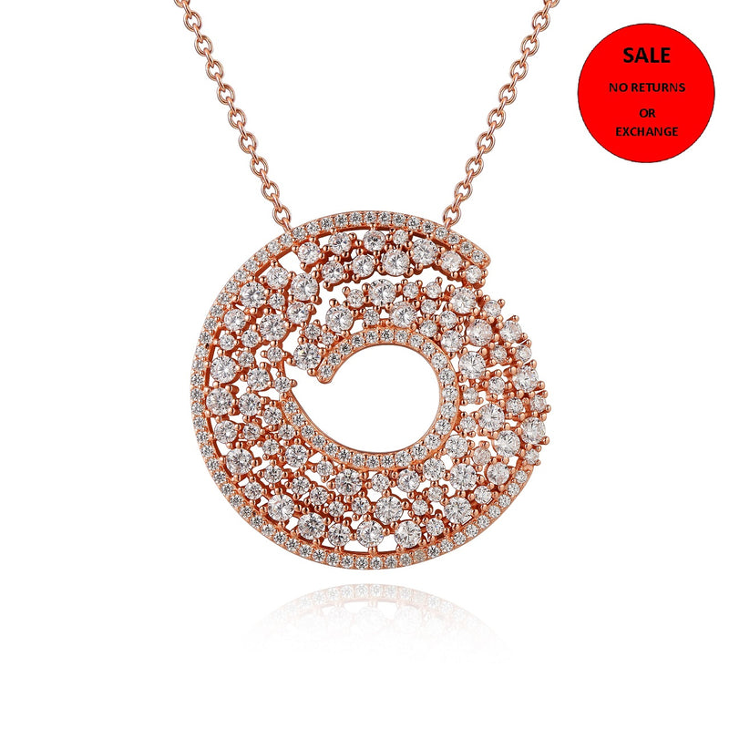 ROSE GOLD CZ ROUND PENDANT NECKLACE