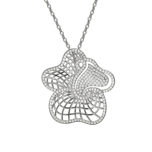 SILVER CZ PENDANT NECKLACE