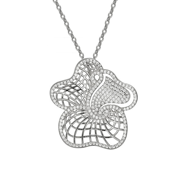 SILVER CZ PENDANT NECKLACE