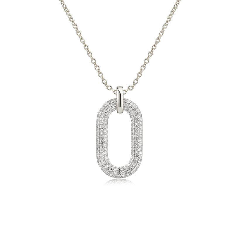 SILVER CZ PENDANT NECKLACE