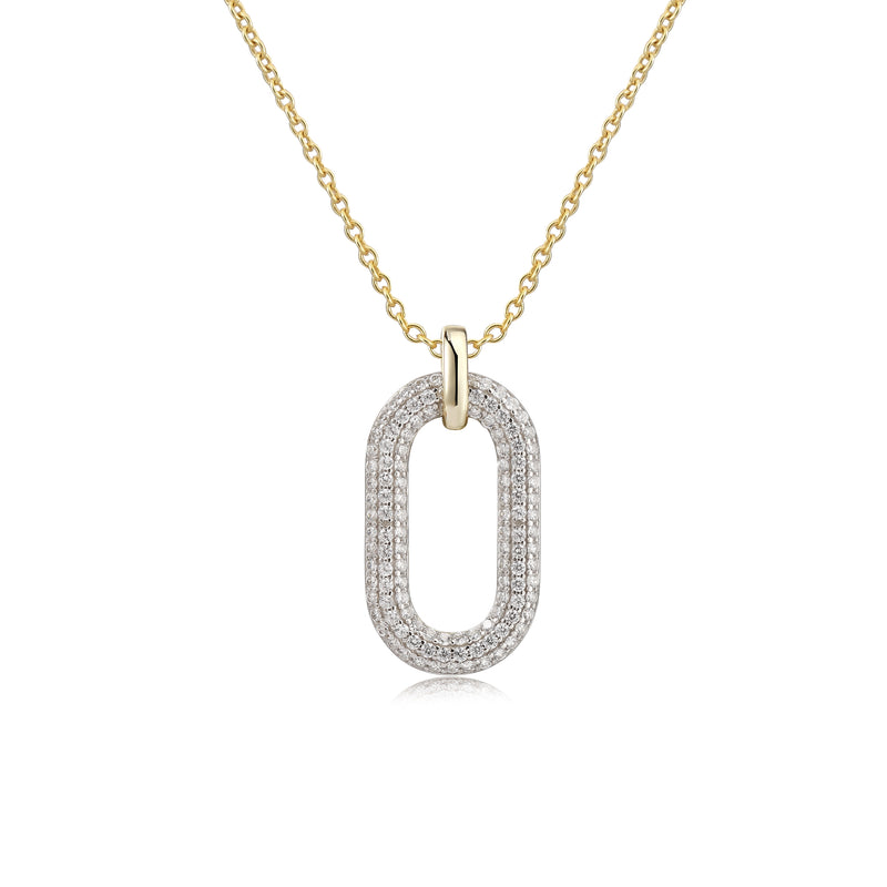 GOLD CZ PENDANT NECKLACE