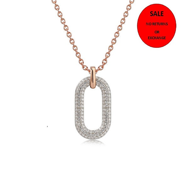 ROSE GOLD RECTANGULAR DROP PENDANT NECKLACE