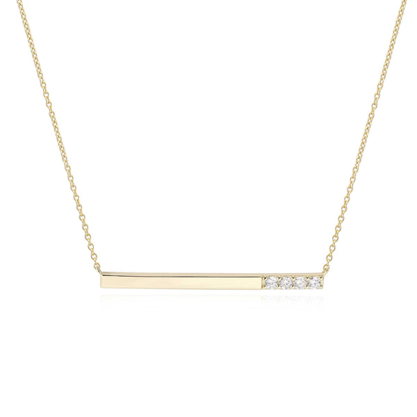 GOLD CZ BAR NECKLACE