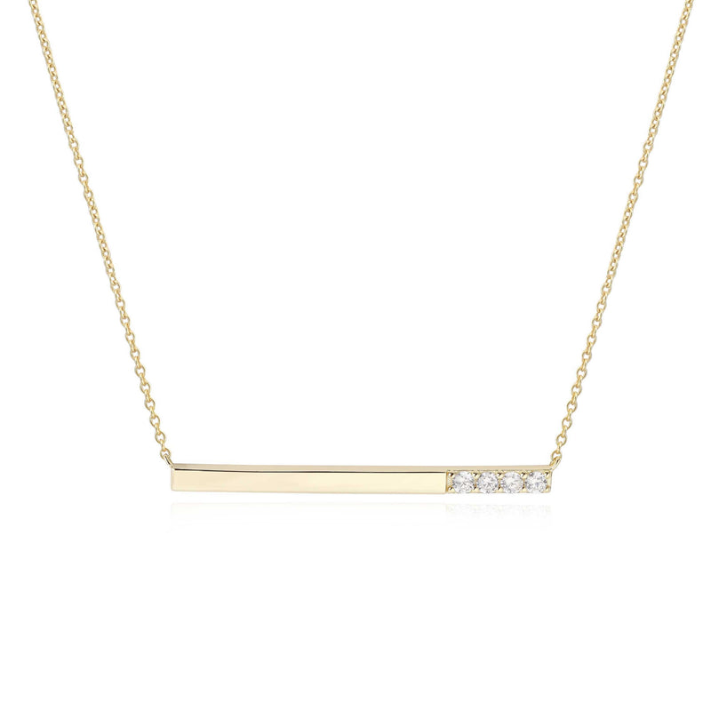 GOLD CZ BAR NECKLACE