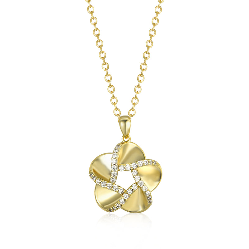 GOLD FLOWER PENDANT NECKLACE