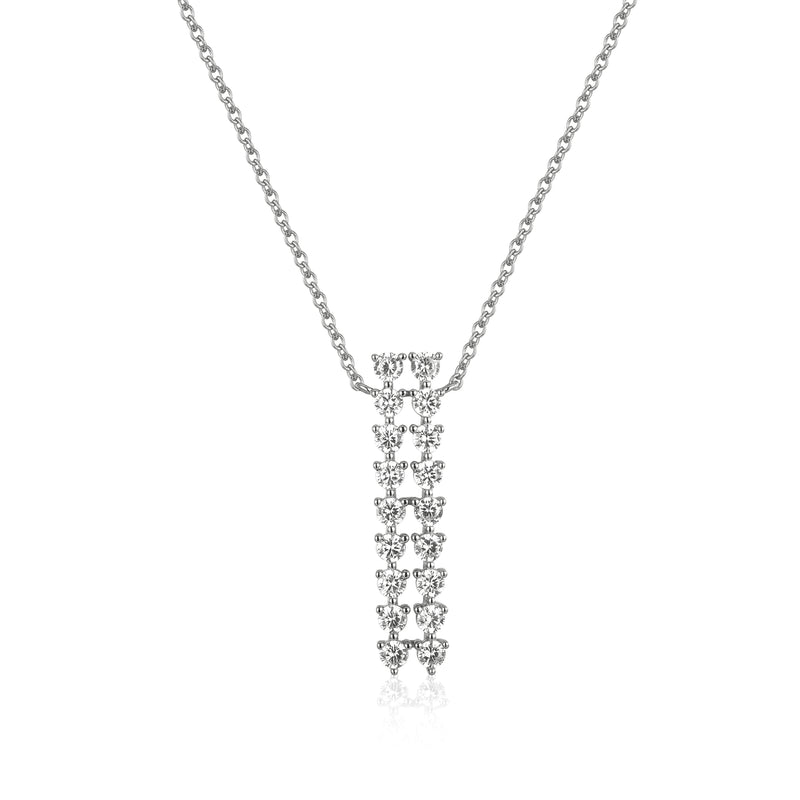 SILVER CZ PENDANT NECKLACE