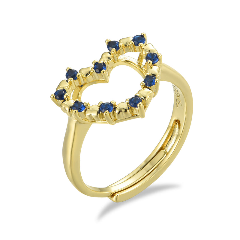 GOLD HEART SAPPHIRE RING