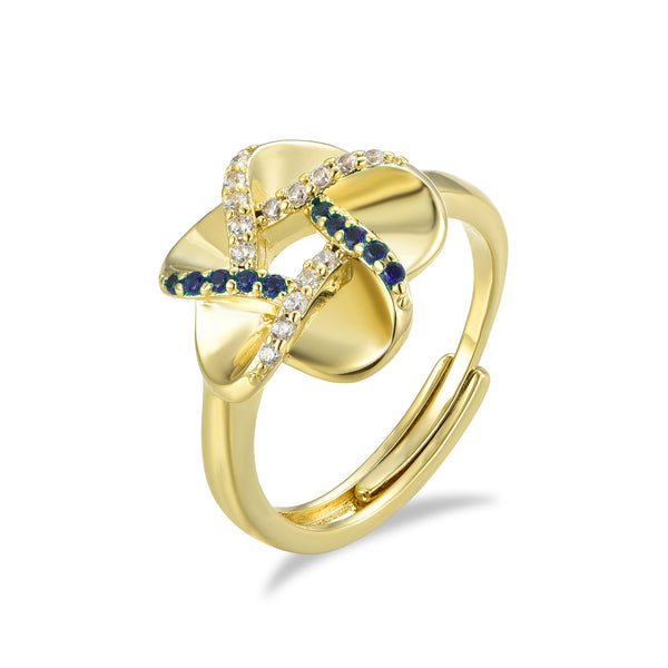 GOLD FLOWER SAPPHIRE RING